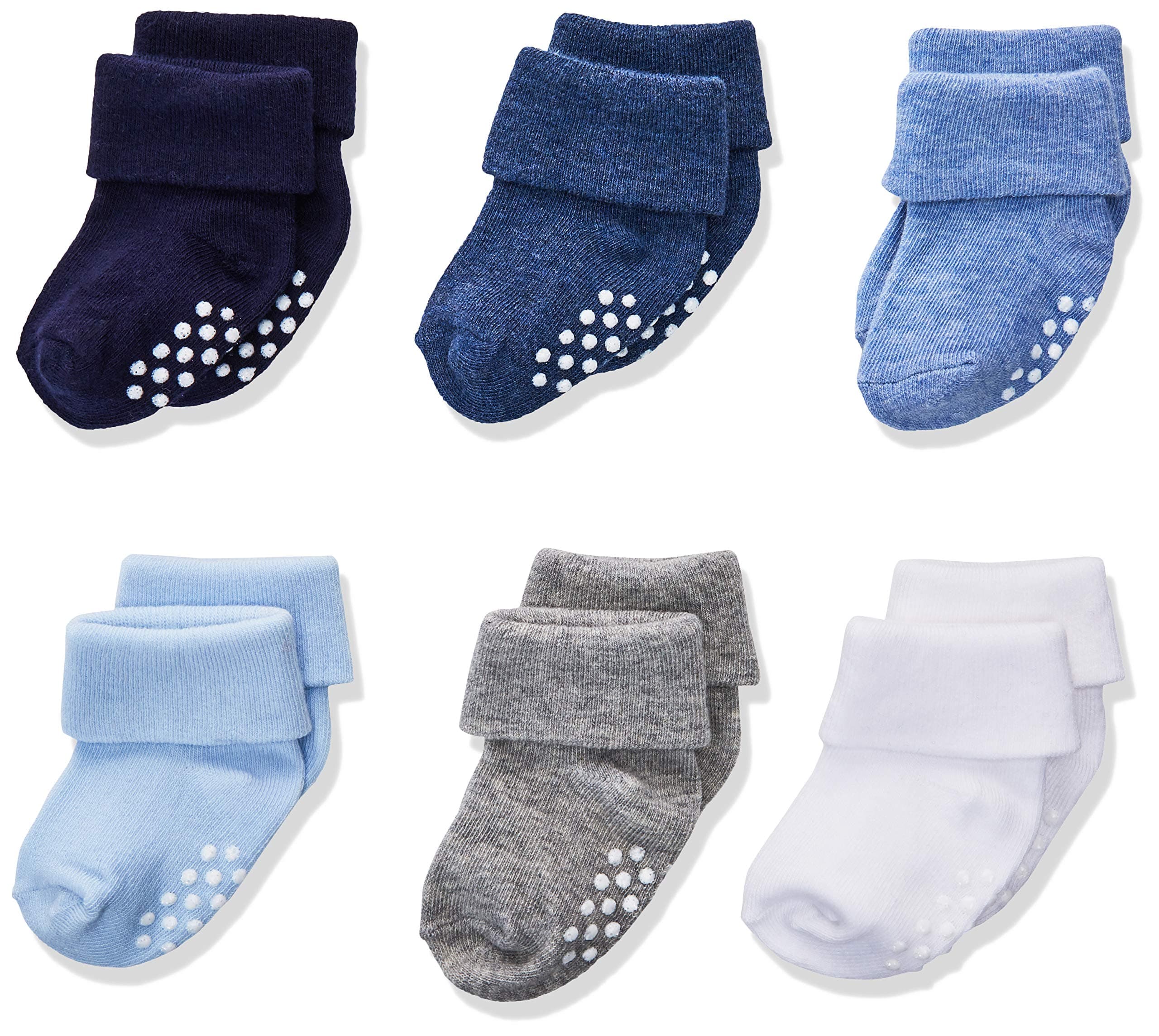 Jefferies Socks Baby Non-Skid Turn Cuff Socks 6-Pack