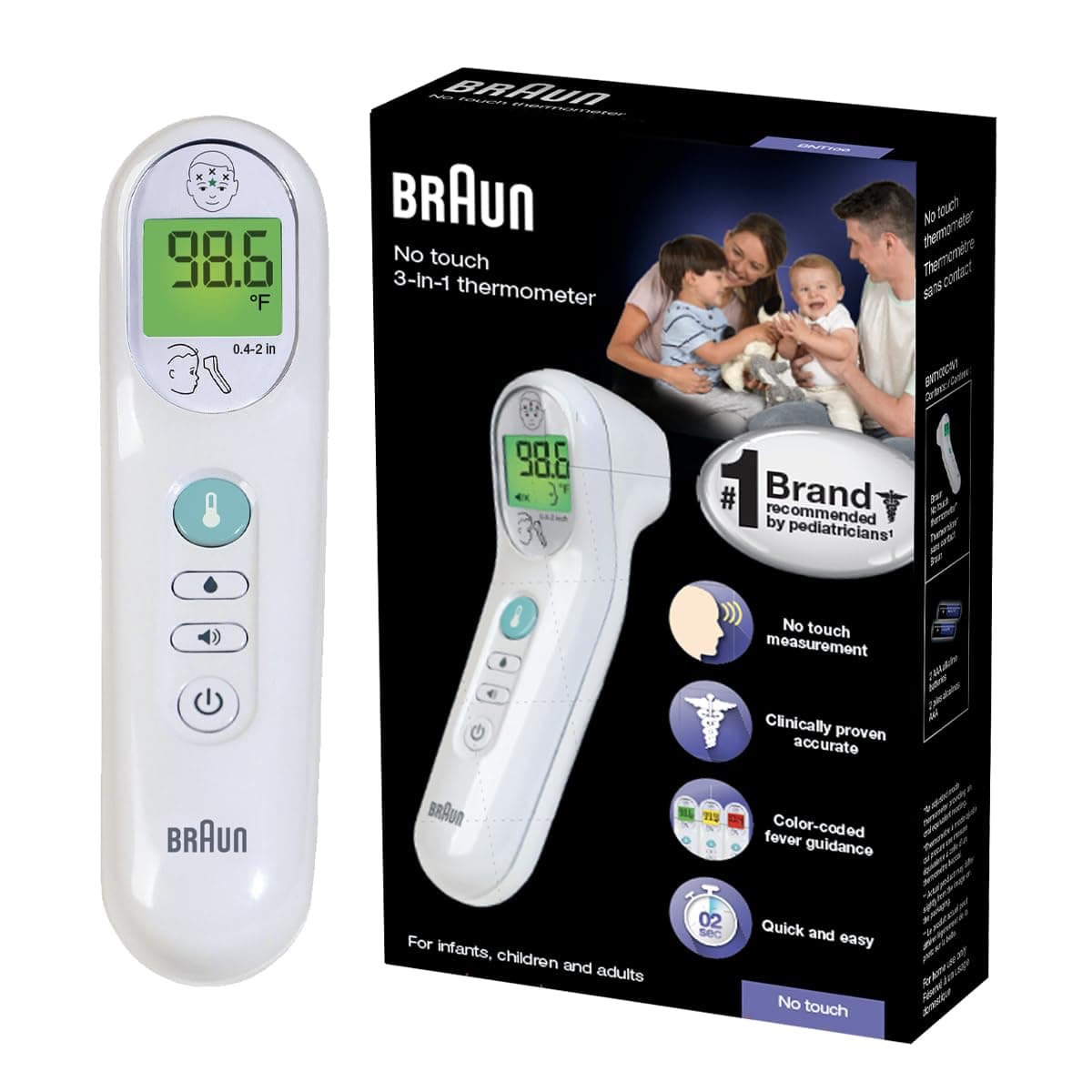 Braun No Touch 3-in-1 Forehead Thermometer